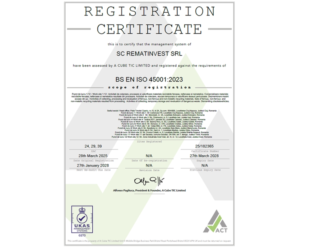 Certificare ISO 45001:2023